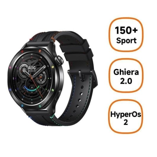 Xiaomi Watch S4 Bluetooth 47mm AMOLED Prateado Correia Preta Resistente 5ATM SpO2