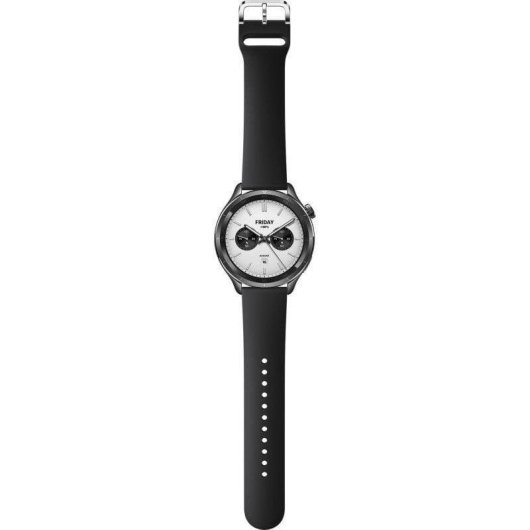 Xiaomi Watch S4 Bluetooth 47mm AMOLED Prateado Correia Preta Resistente 5ATM SpO2