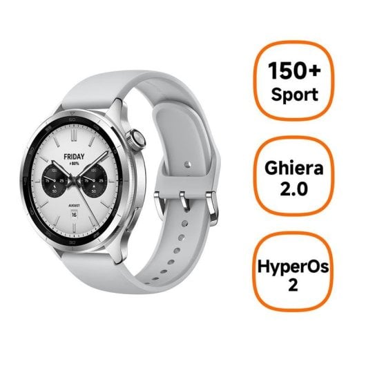 Xiaomi Watch S4 Bluetooth GPS NFC 47mm AMOLED Argento Resistenza 5ATM SpO2 Pulsossimetro