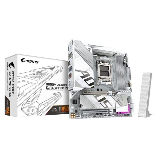 Motherboard Gigabyte B850M AORUS ELITE WIFI6E ICE AMD B850 AM5 DDR5 micro ATX WiFi 6E