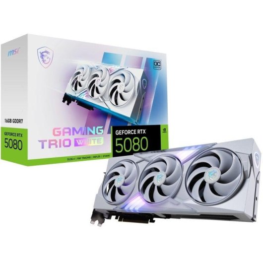 Grafikkarte MSI GeForce RTX 5080 GAMING TRIO OC WHITE 16GB GDDR7 Reflex 2 RTX AI DLSS4