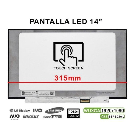 Ecrã Portátil LED Tátil 14" Portatilmovil N140HCN-EA1 FHD 40 Pins