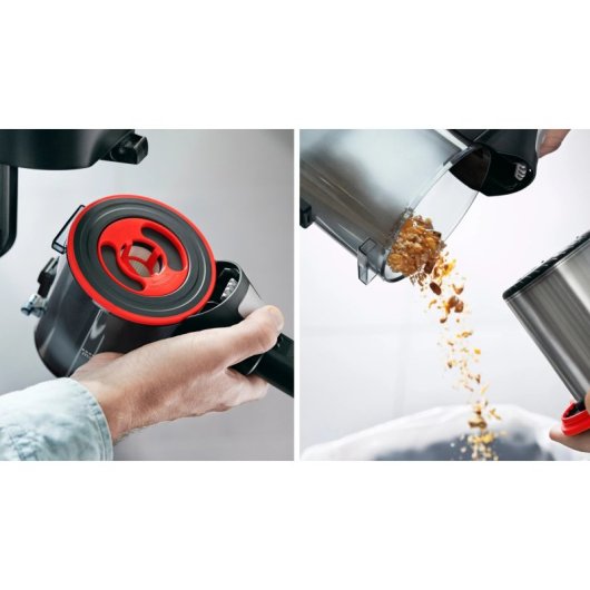 Bosch bcs711pet elektrischer Besenstaubsauger, trocken, beutellos, Akku, 0,3 l, schwarz, rot, 3 Ah