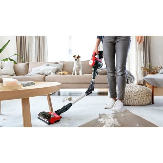 Bosch bcs711pet elektrischer Besenstaubsauger, trocken, beutellos, Akku, 0,3 l, schwarz, rot, 3 Ah