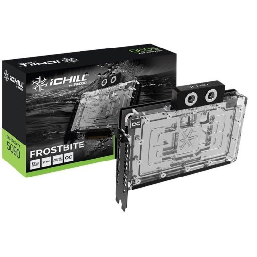 Carte Graphique INNO3D GeForce RTX 5090 iCHILL FROSTBITE 32GB GDDR7 Reflex 2 RTX AI DLSS4