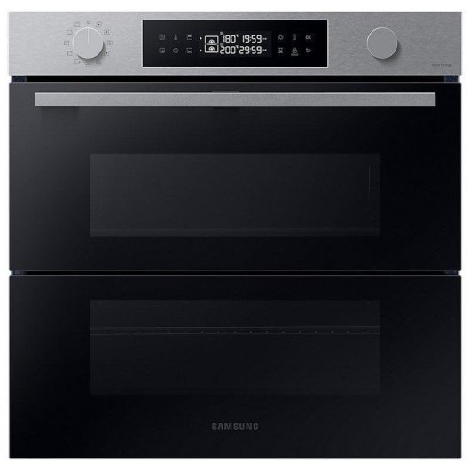 Horno Multifunción Samsung NV7B4550VAS 76L 60cm Pirolítico A+ Dual Cook Vapor WiFi Negro/Inox