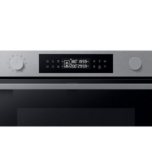 Horno Multifunción Samsung NV7B4550VAS 76L 60cm Pirolítico A+ Dual Cook Vapor WiFi Negro/Inox