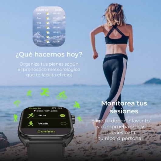 Ksix Smartwach Urban Move Pantalla AMOLED 2,06 Modo Deporte y Salud  IP67 Negro