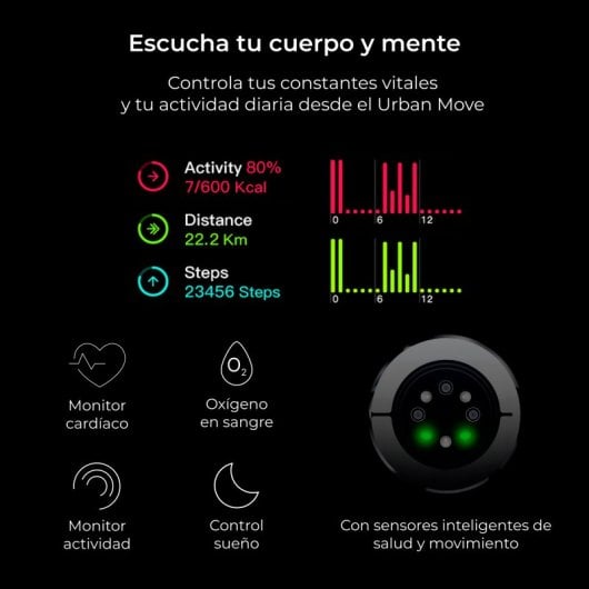 Ksix Smartwach Urban Move Pantalla AMOLED 2,06 Modo Deporte y Salud IP67 Azul