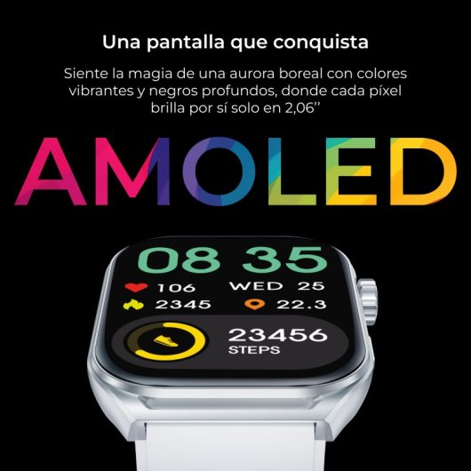 Ksix Urban Move Smartwatch Amoled 2.06" Vivavoce IP67 Bianco
