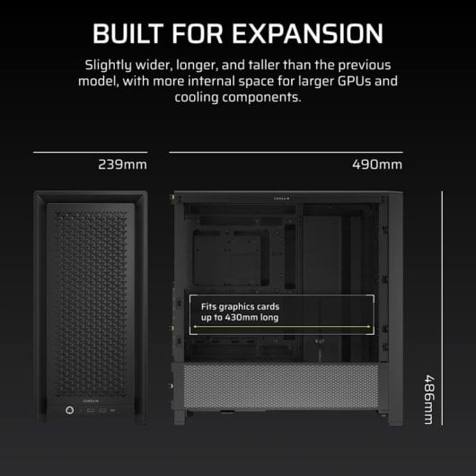 Corsair FRAME 4000D Semi Torre E-ATX Cristal Templado USB-C Negra