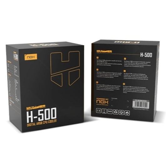 Ventilateur CPU Nox HUMMER H-500 ARGB avec écran LCD 120 mm Noir