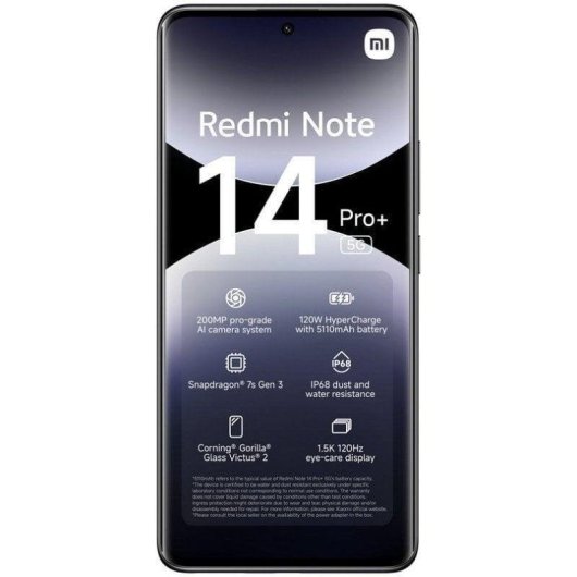 Xiaomi REDMI Note 14 Pro Plus 5G 8GB 256GB 6,67" Schwarz AMOLED-Display