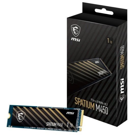 Disque SSD MSI SPATIUM M450 1 To 3400 Mo/s NVMe PCIe 4.0 M.2 Gen4 3D NAND