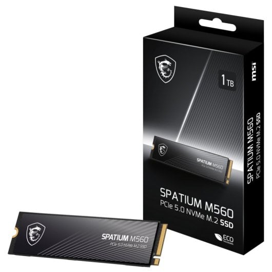 MSI SPATIUM M560 1 TB SSD 10200 MB/s NVMe PCIe 5.0 M.2 Gen5 3D NAND
