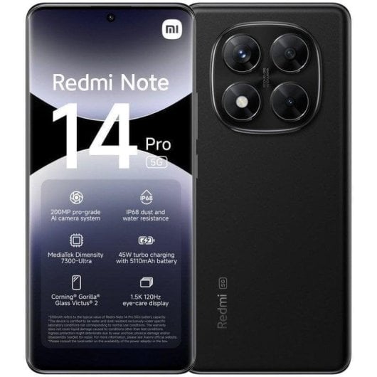 Xiaomi-Redmi-Note-14-Pro-5G-12/512-Go-Noir-minuit-débloqué