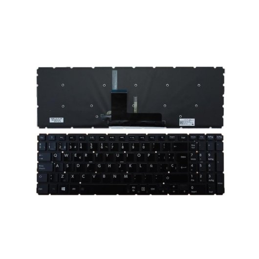 Teclado Retroiluminado Para Portátil Toshiba Satellite L50-b Brillante Sem Marco