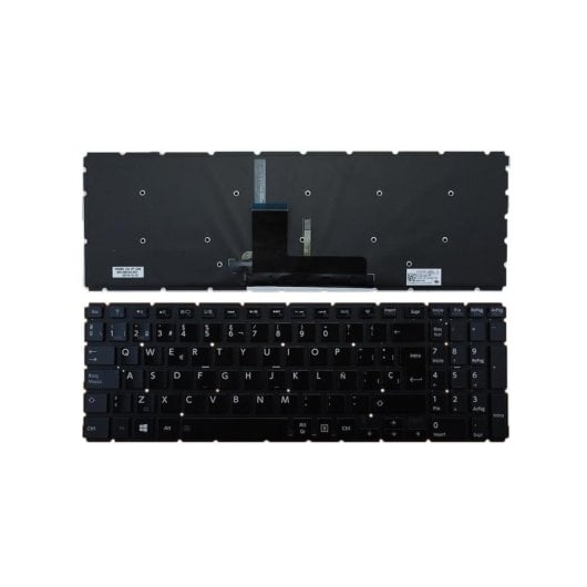 Teclado Retroiluminado Para Portátil Toshiba Satellite L50-b Brillante Sem Marco