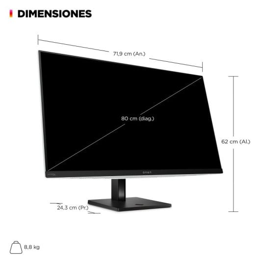 HP OMEN Transcend 31,5" QD-OLED UltraHD 4K 240Hz 0,03ms USB-C 140W FreeSync Premium Pro Bianco