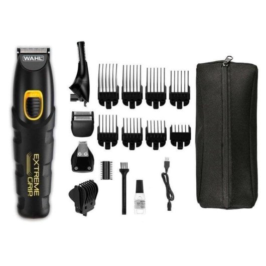 Aparador Multifunções Corporal Wahl Extreme Grip Advanced Recarregável 240 min 10 Pentes Carga Rápida