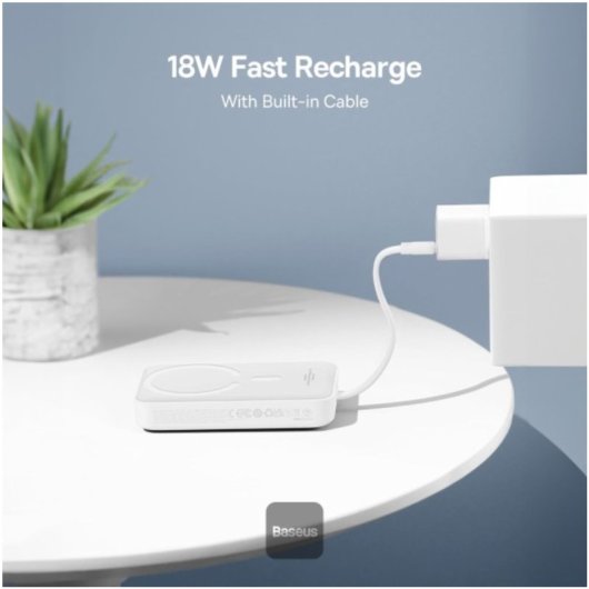 Baseus 10000 mAh 30 W Magsafe Kabelloses Schnellladen Externe Powerbank Weiß