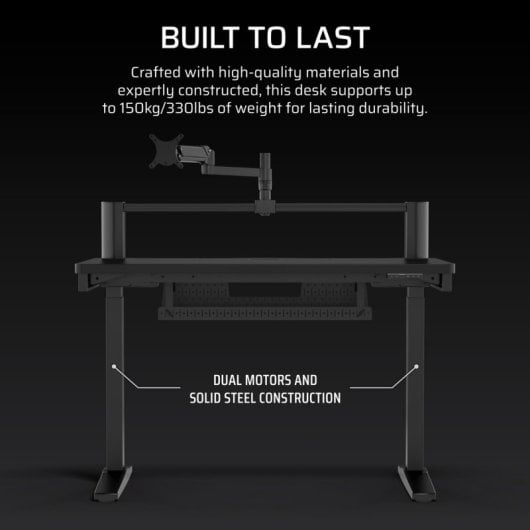 Corsair Platform:4 Elevate Mesa Gaming Ajustable en Altura con Brazo para Monitor Modular Negra