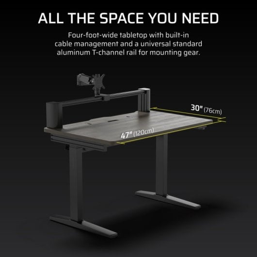 Corsair Platform:4 Elevate Mesa Gaming Ajustable en Altura con Brazo para Monitor Modular Madera