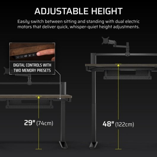 Corsair Platform:4 Elevate Mesa Gaming Ajustable en Altura con Brazo para Monitor Modular Madera