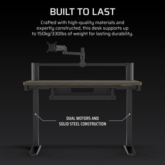 Corsair Platform:4 Elevate Mesa Gaming Ajustable en Altura con Brazo para Monitor Modular Madera