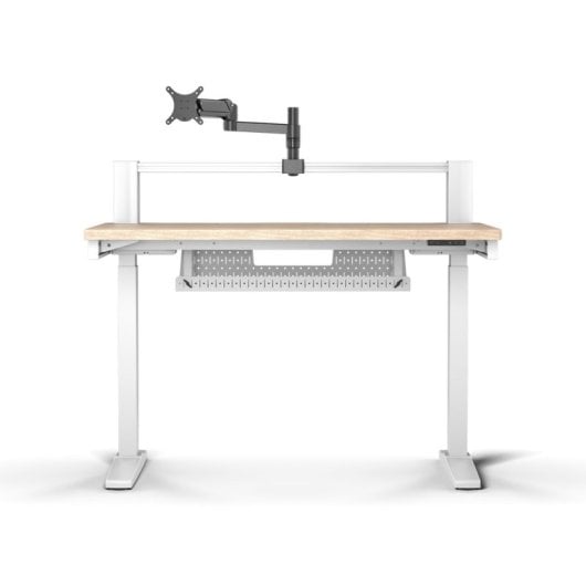 Bureau de jeu Corsair Platform:4 Elevate réglable en hauteur avec bras d'écran modulaire, blanc