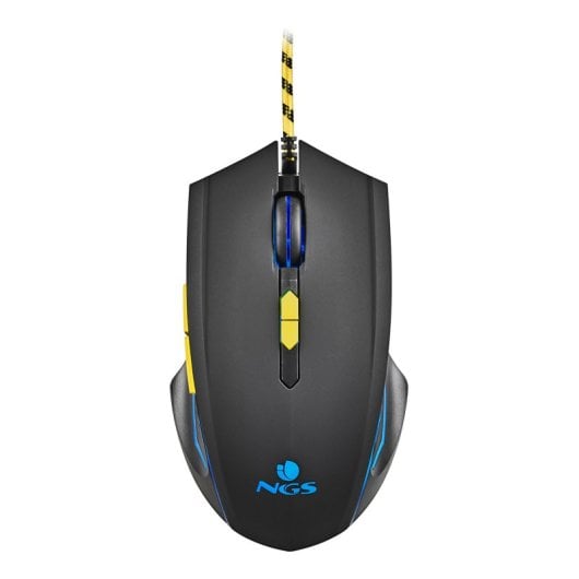 NGS GMX-123 Ratón Gaming con Cable y Luz LED Arcoiris Ultraligero 3200 DPI Negro
