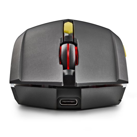NGS GMX-200 Ratón Inalámbrico Gaming con Luces LED Arcoiris Ultraligero 3200 DPI Negro