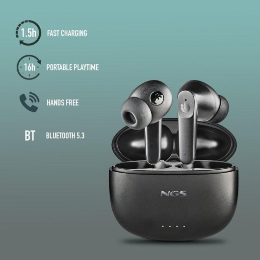 Auriculares NGS Artica Hush Inalámbricos Bluetooth mit aktiver Geräuschunterdrückung Schwarz