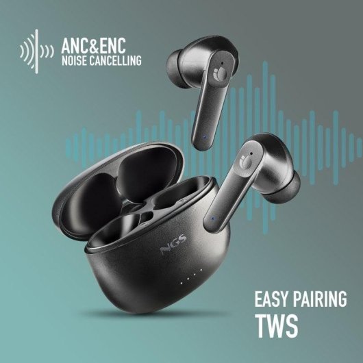 Auriculares NGS Artica Hush Inalámbricos Bluetooth mit aktiver Geräuschunterdrückung Schwarz