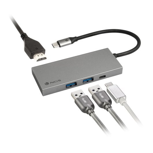 NGS Wonder Dock4 Pro Adaptador Multiportas USB-C para 2x USB 3.0 + 1x USB-C PD 100W + 1x HDMI 4K 30Hz