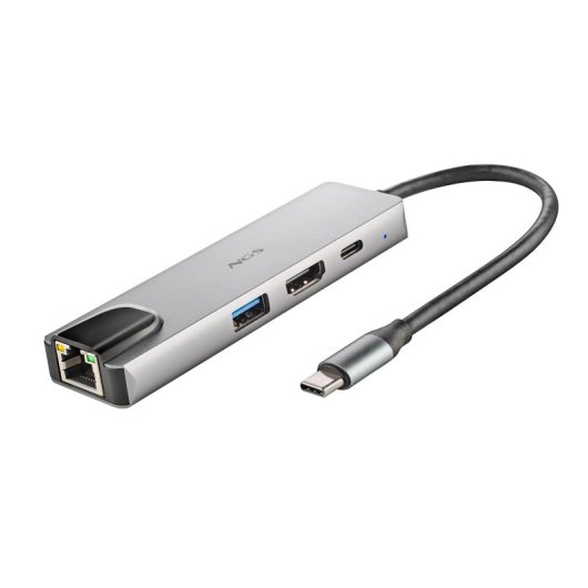 NGS Wonderdock Supra USB-C Multiport Adapter auf 1x USB 3.0/1x USB-C PD 100W/1x HDMI 4K/1x RJ-45