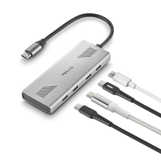 NGS Wonder4-C Hub Multipuerto USB-C 4 en 1 de Aluminio