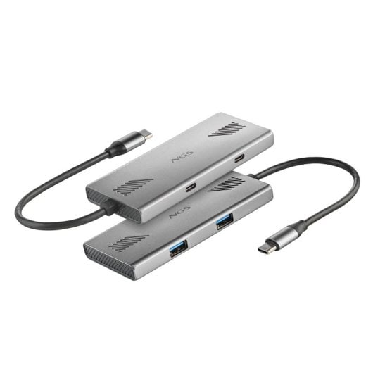 NGS WONDERDUO-C Adaptador Multipuerto USB-C 3.0 a 2x USB-C + 2x USB-A 5Gbps Aluminio