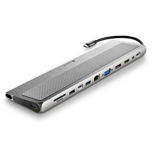 NGS Wonderdock 12 Pro Adaptador USB-C a 1xUSB 2.0/2xUSB 3.0/1xUSB-C 3.0/HDMI/DP 100W/VGA/Audio/RJ-45