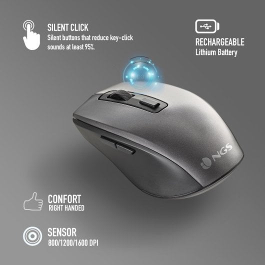 NGS Eclipse Kit Teclado + Ratón Multifunción Inalámbricos Recargables con 12 Teclas Multimedia