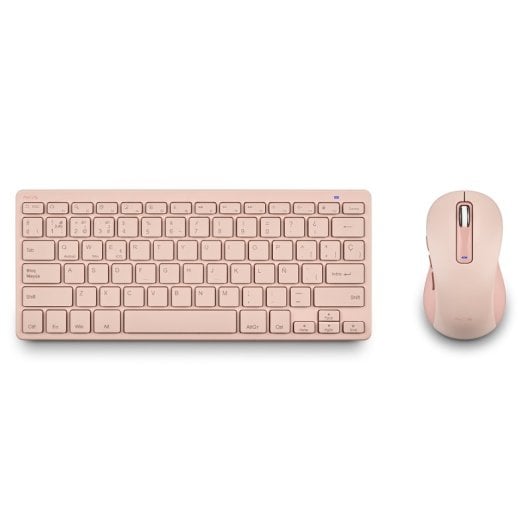 NGS Fantasy Kit Teclado + Ratón Multifunción Recargables y Silenciosos 12 Teclas Multimedia Rosa