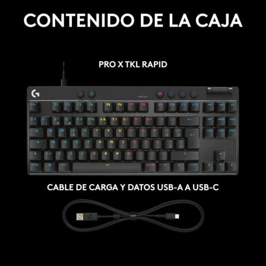 Logitech PRO X TKL RAPID Teclado Gaming Mecánico Switch Magnéticos Negro Teclado USA