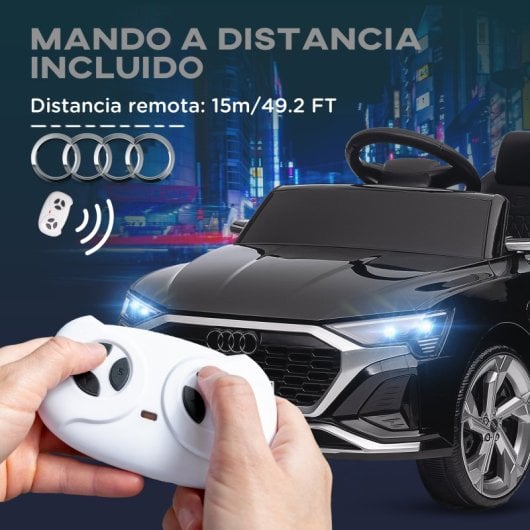 Aiyaplay Coche Eléctrico Para Niños De +3 Años Audi Q8 Etron Sportback Negro