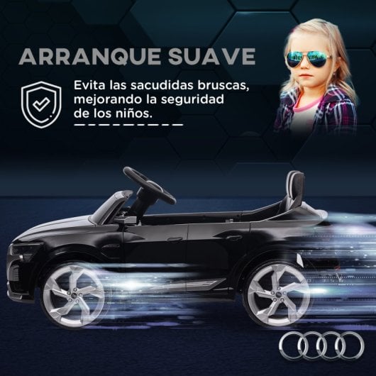 Aiyaplay Coche Eléctrico Para Niños De +3 Años Audi Q8 Etron Sportback Negro