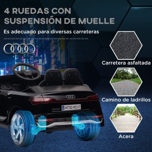 Aiyaplay Coche Eléctrico Para Niños De +3 Años Audi Q8 Etron Sportback Negro