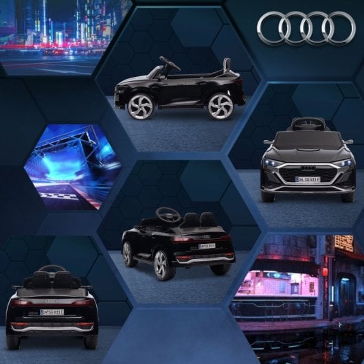 Aiyaplay Coche Eléctrico Para Niños De +3 Años Audi Q8 Etron Sportback Negro
