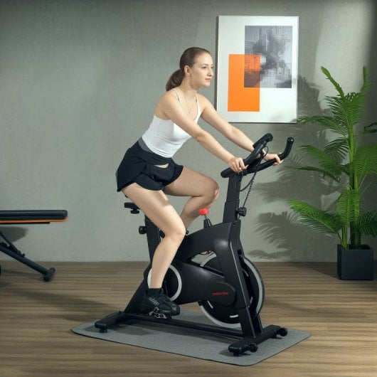 Sportnow Bicicleta Estática Con Volante De Inercia 15 Kg Carga 120 Kg Negro