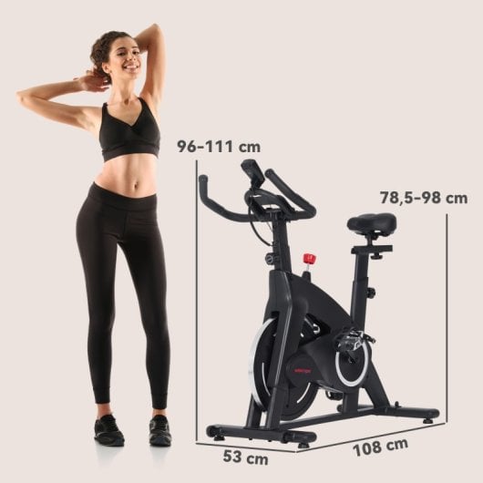 Sportnow Bicicleta Estática Con Volante De Inercia 15 Kg Carga 120 Kg Negro