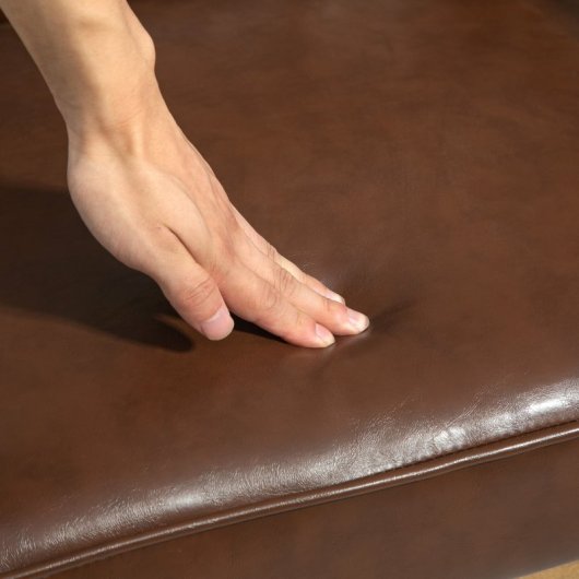 Homcom Cadeirão com Estofo PU, Apoios de Braços e Carga 120Kg Castanha