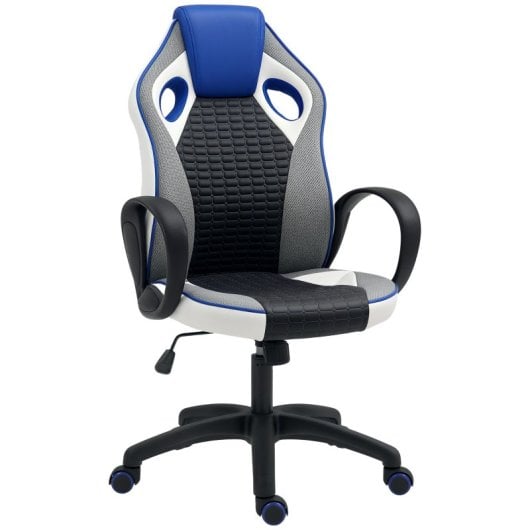 Homcom Silla Gamer Giratoria Tapizada En Pu Con Altura Ajustable Multicolor